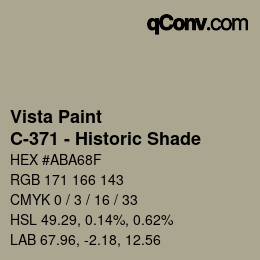 Color code: Vista Paint - C-371 - Historic Shade | qconv.com