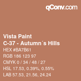 颜色代码: Vista Paint - C-37 - Autumn´s Hills | qconv.com