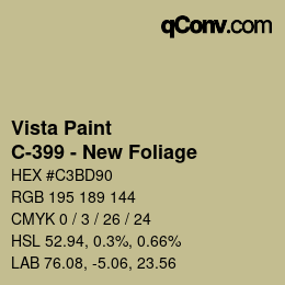 カラーコード: Vista Paint - C-399 - New Foliage | qconv.com