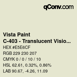 Color code: Vista Paint - C-403 - Translucent Vision | qconv.com