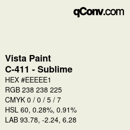 Color code: Vista Paint - C-411 - Sublime | qconv.com