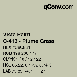 Color code: Vista Paint - C-413 - Plume Grass | qconv.com