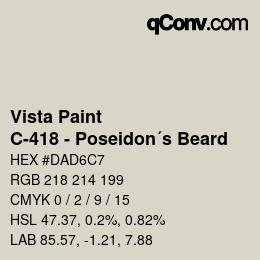 Color code: Vista Paint - C-418 - Poseidon´s Beard | qconv.com