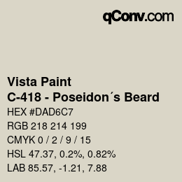 カラーコード: Vista Paint - C-418 - Poseidon´s Beard | qconv.com