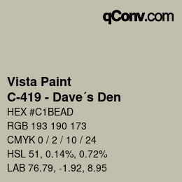 Farbcode: Vista Paint - C-419 - Dave´s Den | qconv.com