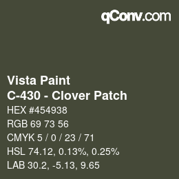 Color code: Vista Paint - C-430 - Clover Patch | qconv.com