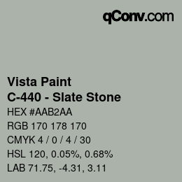 カラーコード: Vista Paint - C-440 - Slate Stone | qconv.com
