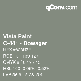 Color code: Vista Paint - C-441 - Dowager | qconv.com