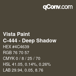 Code couleur: Vista Paint - C-444 - Deep Shadow | qconv.com
