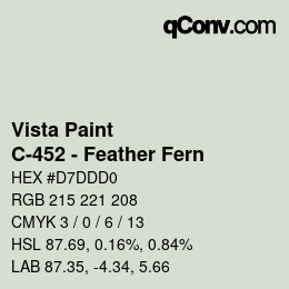 Color code: Vista Paint - C-452 - Feather Fern | qconv.com