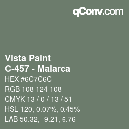 Color code: Vista Paint - C-457 - Malarca | qconv.com