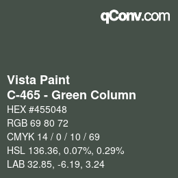 Color code: Vista Paint - C-465 - Green Column | qconv.com