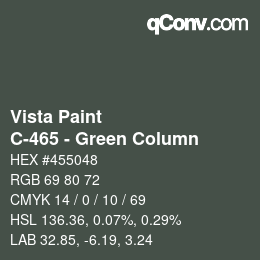 Color code: Vista Paint - C-465 - Green Column | qconv.com