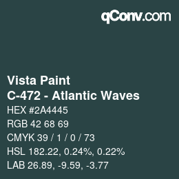 Color code: Vista Paint - C-472 - Atlantic Waves | qconv.com