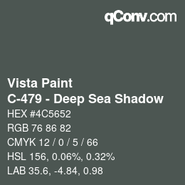 Color code: Vista Paint - C-479 - Deep Sea Shadow | qconv.com