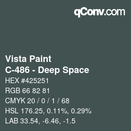 Color code: Vista Paint - C-486 - Deep Space | qconv.com