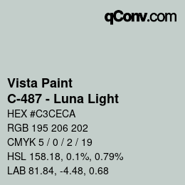 Color code: Vista Paint - C-487 - Luna Light | qconv.com
