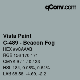 Color code: Vista Paint - C-489 - Beacon Fog | qconv.com