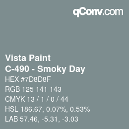 Color code: Vista Paint - C-490 - Smoky Day | qconv.com