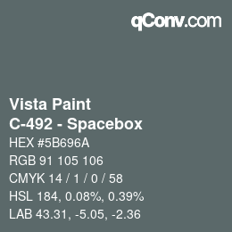 カラーコード: Vista Paint - C-492 - Spacebox | qconv.com