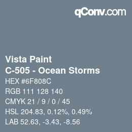 Código de color: Vista Paint - C-505 - Ocean Storms | qconv.com