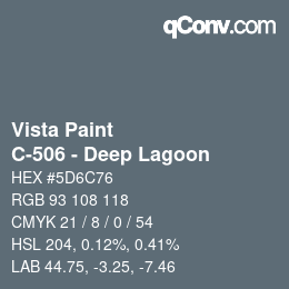 Color code: Vista Paint - C-506 - Deep Lagoon | qconv.com