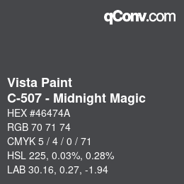 カラーコード: Vista Paint - C-507 - Midnight Magic | qconv.com