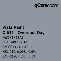 Color code: Vista Paint - C-511 - Overcast Day | qconv.com