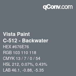 Color code: Vista Paint - C-512 - Backwater | qconv.com
