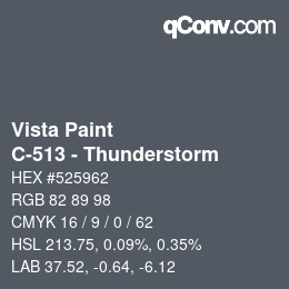 カラーコード: Vista Paint - C-513 - Thunderstorm | qconv.com