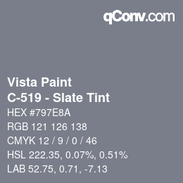 カラーコード: Vista Paint - C-519 - Slate Tint | qconv.com