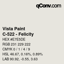 Color code: Vista Paint - C-522 - Felicity | qconv.com