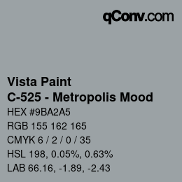 カラーコード: Vista Paint - C-525 - Metropolis Mood | qconv.com
