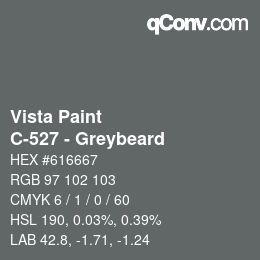 Color code: Vista Paint - C-527 - Greybeard | qconv.com