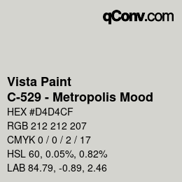 カラーコード: Vista Paint - C-529 - Metropolis Mood | qconv.com