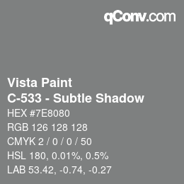 Color code: Vista Paint - C-533 - Subtle Shadow | qconv.com