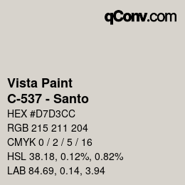 Color code: Vista Paint - C-537 - Santo | qconv.com