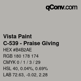 Color code: Vista Paint - C-539 - Praise Giving | qconv.com