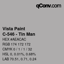 カラーコード: Vista Paint - C-546 - Tin Man | qconv.com