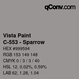 カラーコード: Vista Paint - C-553 - Sparrow | qconv.com