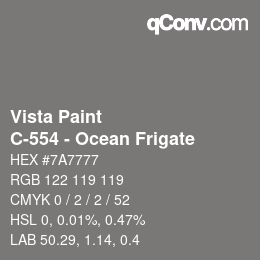 カラーコード: Vista Paint - C-554 - Ocean Frigate | qconv.com