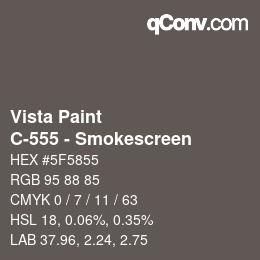 Color code: Vista Paint - C-555 - Smokescreen | qconv.com