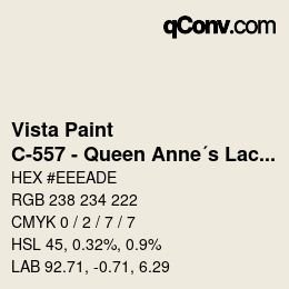 カラーコード: Vista Paint - C-557 - Queen Anne´s Lace | qconv.com