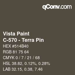 Color code: Vista Paint - C-570 - Terra Pin | qconv.com
