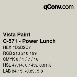 Color code: Vista Paint - C-571 - Power Lunch | qconv.com