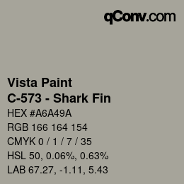 Color code: Vista Paint - C-573 - Shark Fin | qconv.com