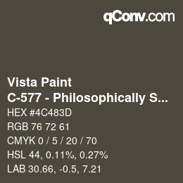 Color code: Vista Paint - C-577 - Philosophically Speaking | qconv.com