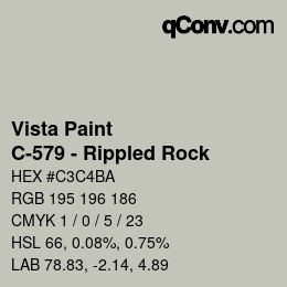 Color code: Vista Paint - C-579 - Rippled Rock | qconv.com