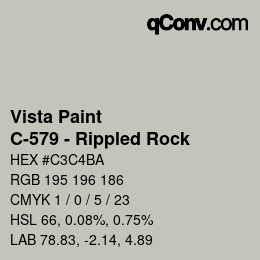 Color code: Vista Paint - C-579 - Rippled Rock | qconv.com