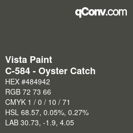 Color code: Vista Paint - C-584 - Oyster Catch | qconv.com
